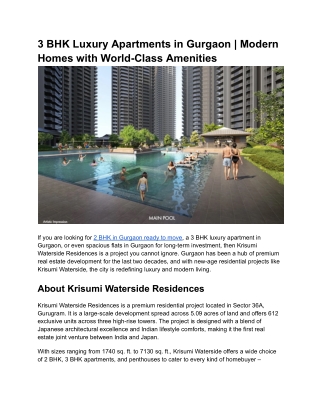 Flats in Gurgaon for Sale | 2 & 3 BHK Ready to Move Apartments