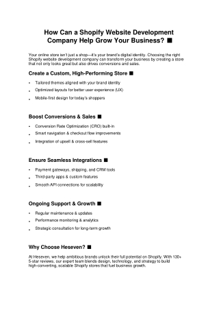 How Can a Shopify Website Development Company Help Grow Your Business?