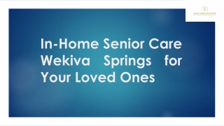 In-Home Senior Care Wekiva Springs for Your Loved