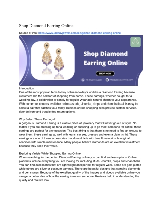 Shop Diamond Earring Online