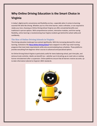 Why Online Driving Education is the Smart Choice in Virginia (1)