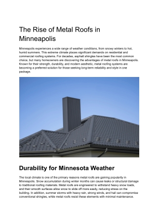 _metal roofs Minneapolis