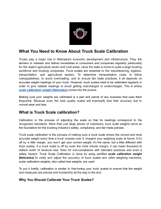 What You Need to Know About Truck Scale Calibration