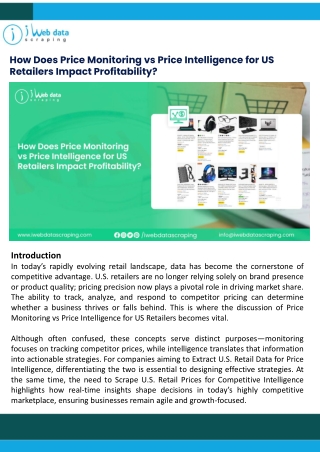 How Does Price Monitoring vs Price Intelligence for US Retailers Impact Profitability