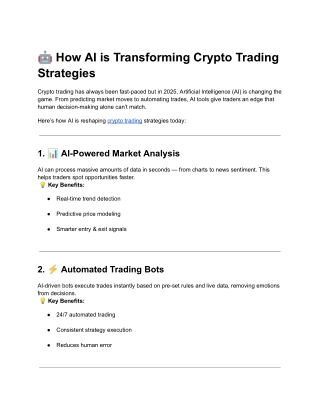 How AI is Transforming Crypto Trading Strategies in 2025