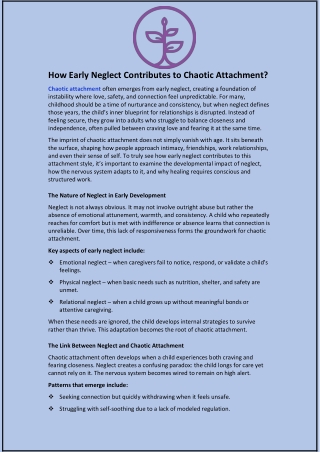 How Early Neglect Contributes to Chaotic Attachment