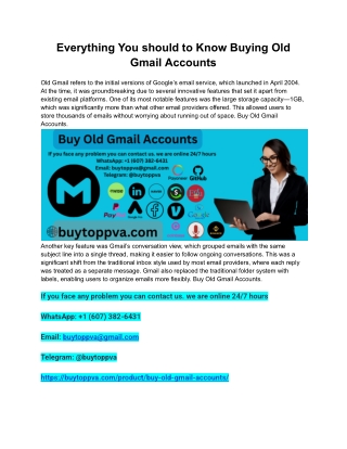 Everything You should to Know Buying Old Gmail Accounts