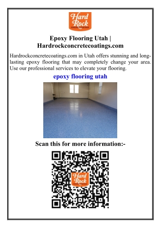 Epoxy Flooring Utah | Hardrockconcretecoatings.com