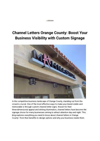 Channel Letters Orange County_ Boost Your Business Visibility with Custom Signage