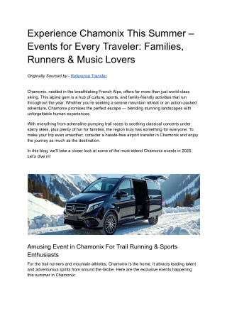 Experience Chamonix This Summer – Events for Every Traveler