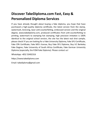 Discover TakeDiploma.com Fast, Easy & Personalized Diploma Services