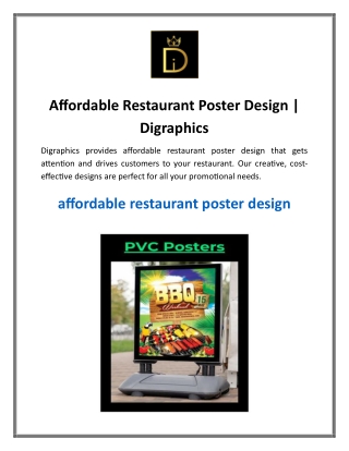 Affordable Restaurant Poster Design