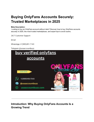 Buying OnlyFans Accounts Securely_ Trusted Marketplaces in 2025