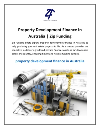 Property Development Finance In Australia