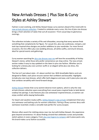 New Arrivals Dresses | Plus Size & Curvy Styles at Ashley Stewart