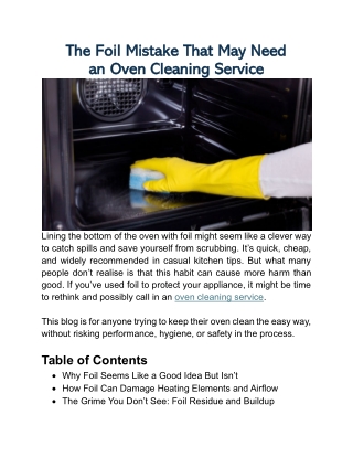 The Foil Mistake That May Need an Oven Cleaning Service