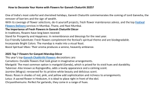How to Decorate Your Home with Flowers for Ganesh Chaturthi 2025