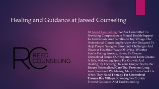 Healing and Guidance at Jareed Counseling