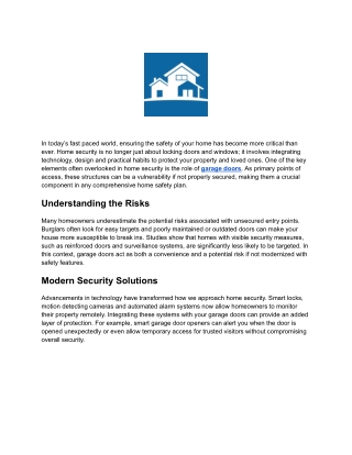 Enhancing Home Safety_ Modern Strategies for a Secure House
