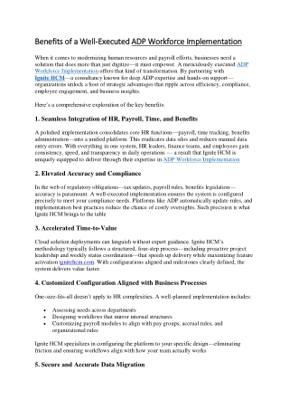 ADP Workforce Implementation