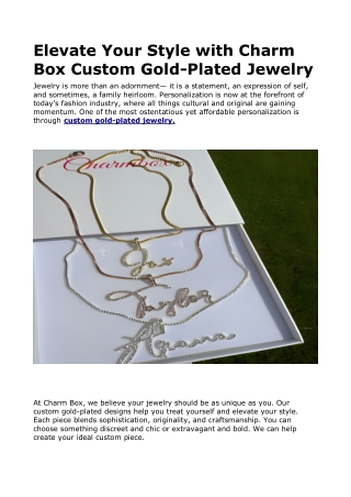 Elevate Your Style with Charm Box Custom Gold-Plated Jewelry