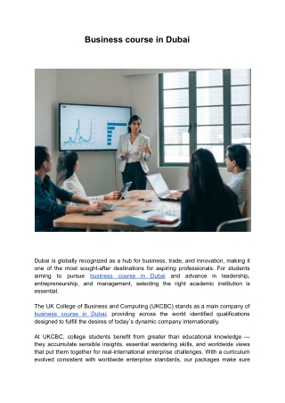 Business course in Dubai
