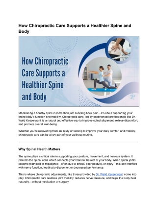Who Can Benefit from Chiropractic? Dr. Walid Kesserwani Shares the Answer