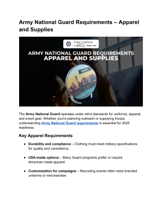Army National Guard Requirements
