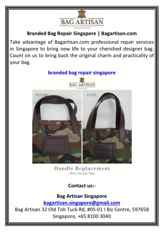 Branded Bag Repair Singapore  Bagartisan.com