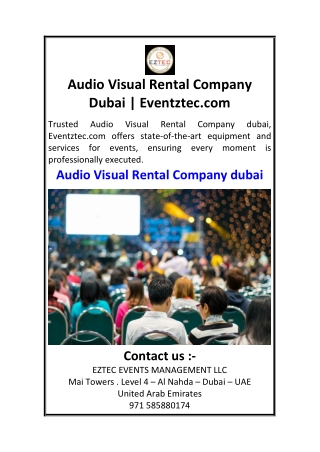 Audio Visual Rental Company Dubai  Eventztec.com