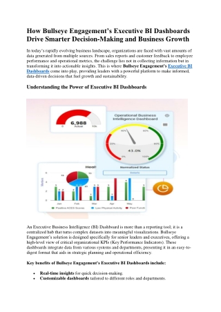 Executive Bi Dashboards