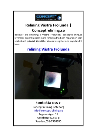 Relining Västra Frölunda  Conceptrelining.se