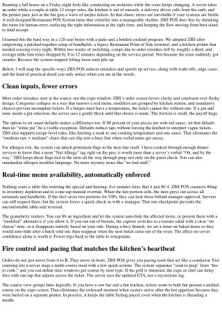 How ZBS POS Reduces Mistakes and Speeds Up Service in Busy Restaurants