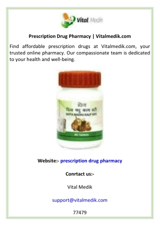 Prescription Drug Pharmacy  Vitalmedik.com