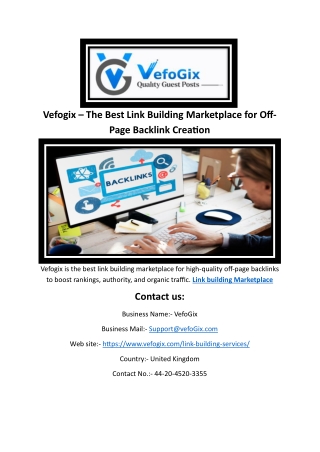 Vefogix – The Best Link Building Marketplace for Off-Page Backlink Creation