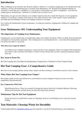 Gear Maintenance 101: Keeping Your Equipment Ready for Adventure