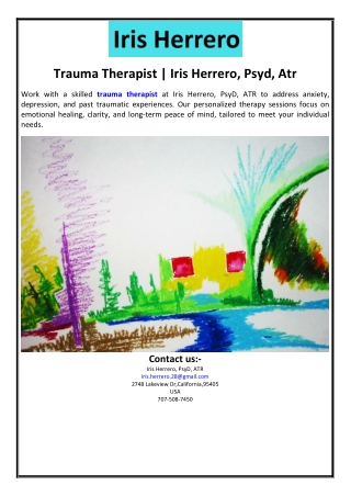 Trauma Therapist | Iris Herrero, Psyd, Atr
