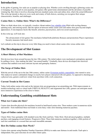 Online Casino Slots vs. Online Slot Machine: What's the Distinction?