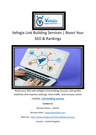 Vefogix Link Building Services | Boost Your SEO & Rankings