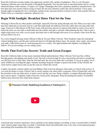 Romantic Date Ideas in Roseville, California