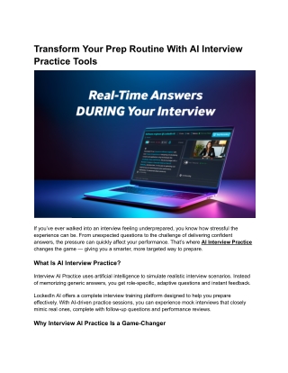 Transform Your Prep Routine With AI Interview Practice Tools