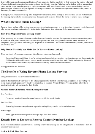 Reverse Phone Lookup Explained: What You  Had to have to  Learn  Right Before Yo