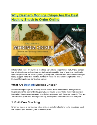 Buy Moringa Crisps Online in India | Healthy, Vegan & Gluten-Free Snacks