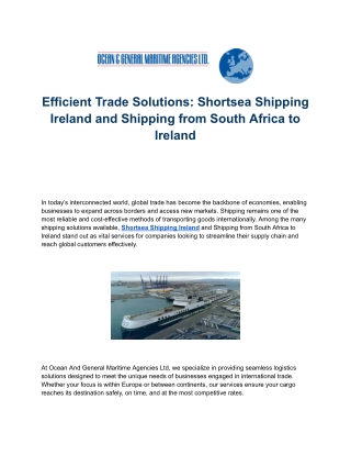 Reliable Shipping Company Offering Container & Maritime Services