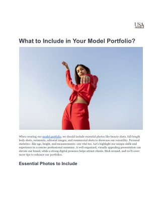 What to Include in Your Model Portfolio_