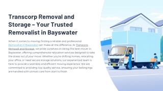 Trusted Removalist in Bayswater – Transcorp Removal and Storage