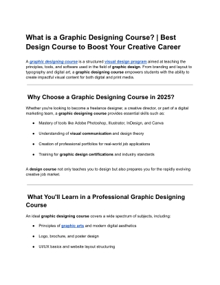 What is a Graphic Designing Course