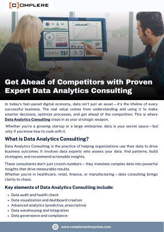 Get Ahead of Competitors with Proven Expert Data Analytics Consulting