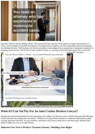 A Legal Representative Can Assist Analyze Mistake And Payment After A Cars And T