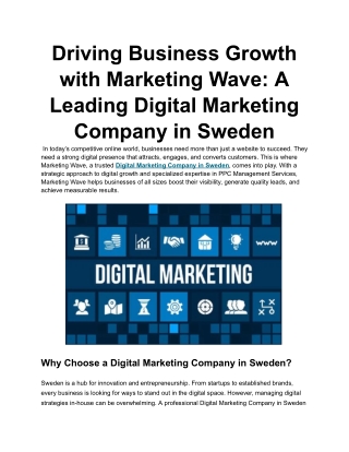 Driving Business Growth with Marketing Wave_ A Leading Digital Marketing Company in Sweden
